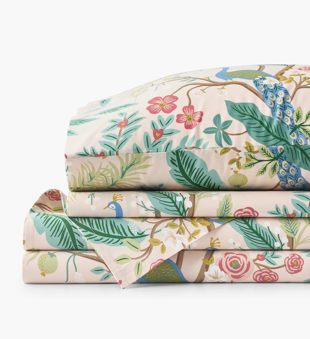 Sateen Sheet Set - Peacock Blush