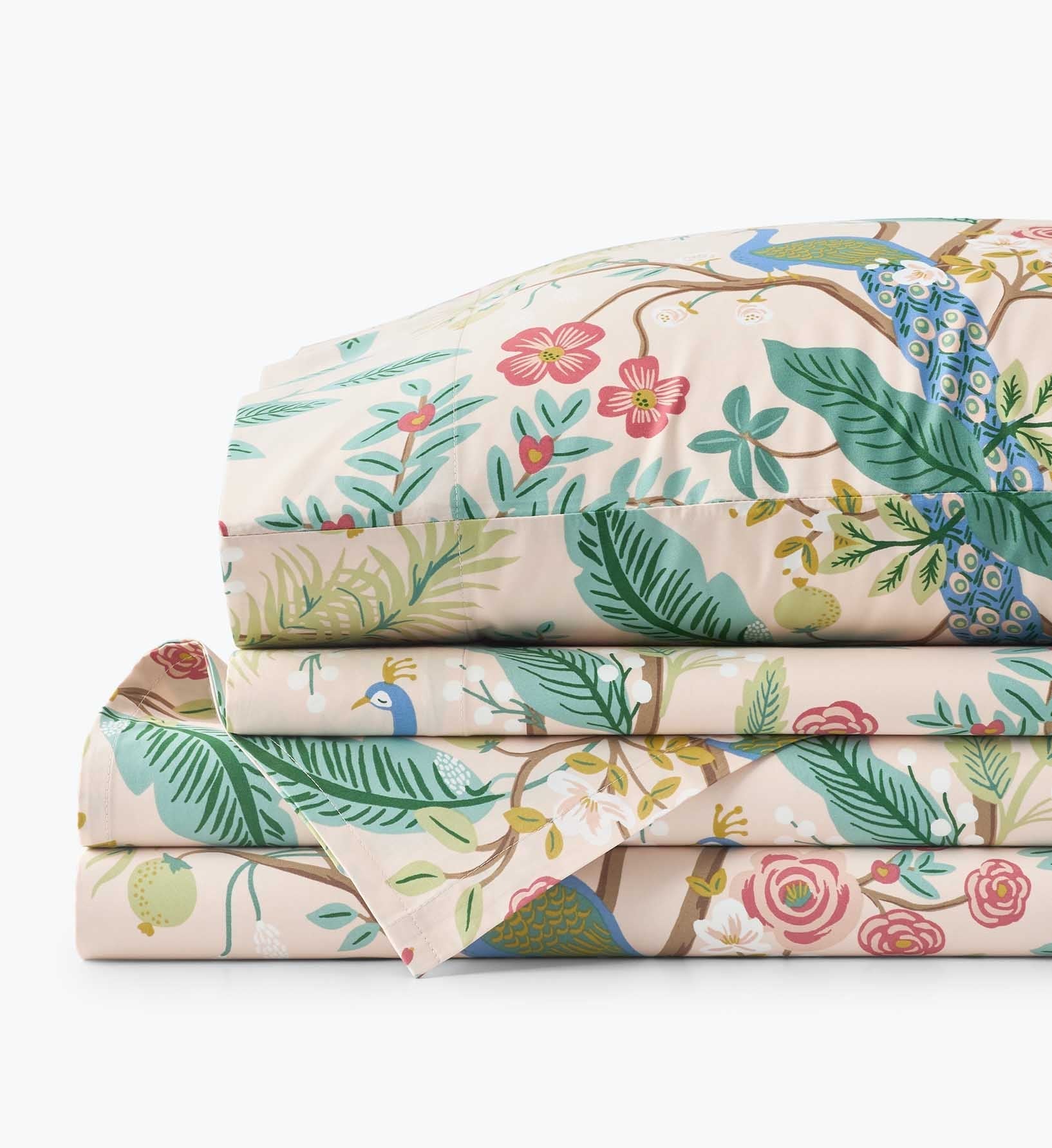 Sateen Sheet Set - Peacock Blush